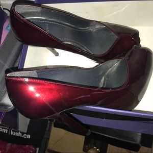 Red shiny heels